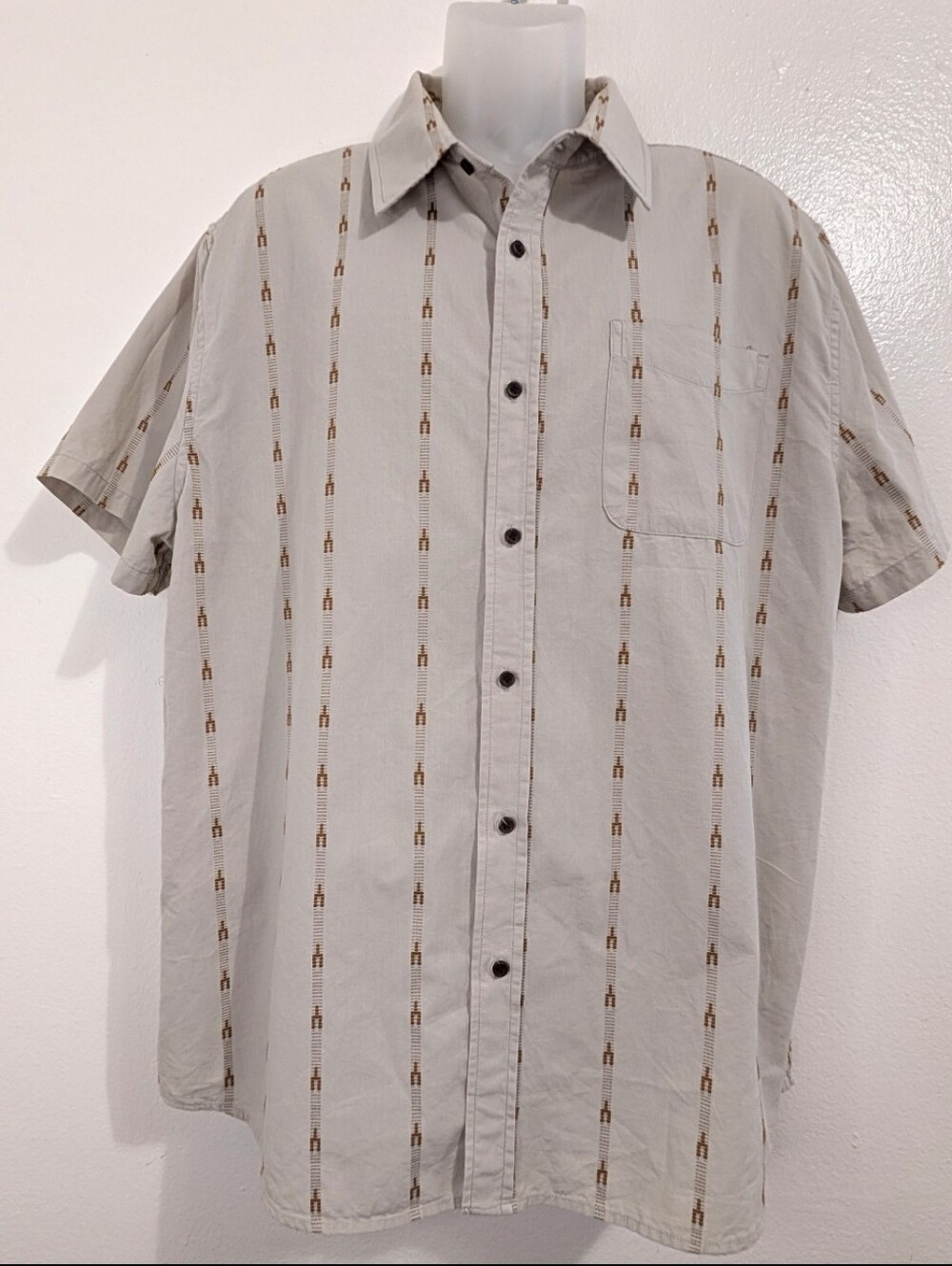 Katin Preppy Academia Surf Coastal Beach Neutral Casual Embroidered Shirt XXL
